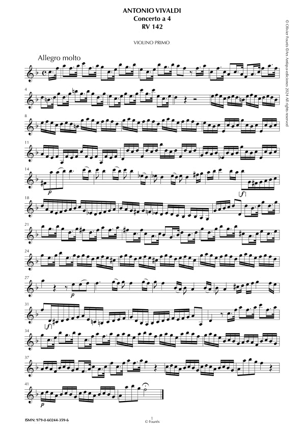 RV 142 Concerto per archi in Fa maggiore
