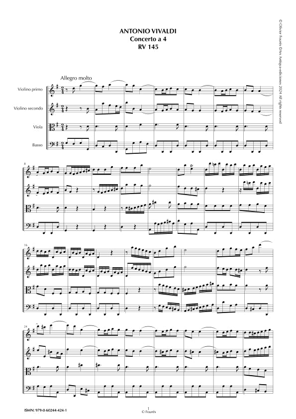 RV 145 Concerto per archi in Sol maggiore