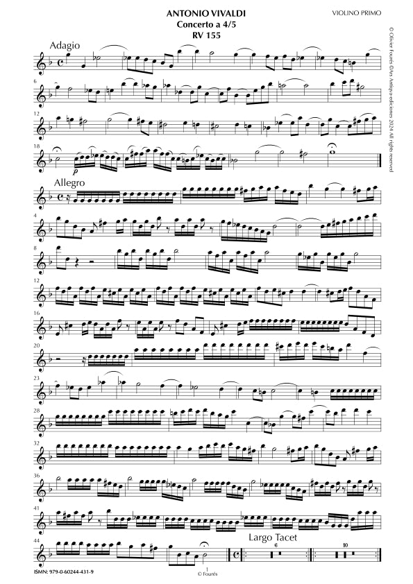 RV 155 Concerto per archi in sol minore