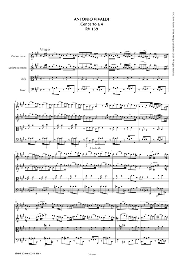 RV 159 Concerto per archi in La maggiore