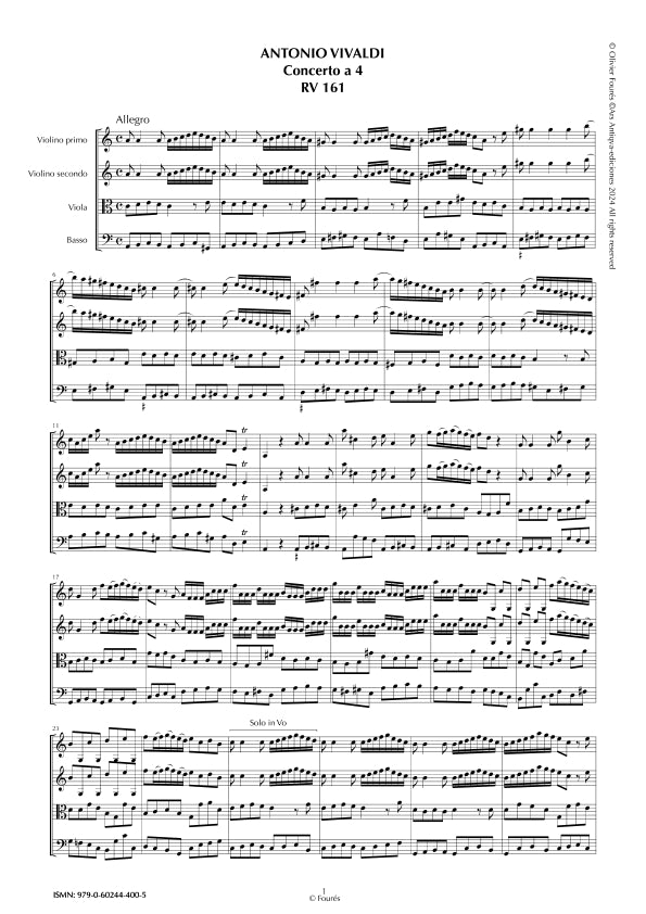 RV 161 Concerto per archi in la minore