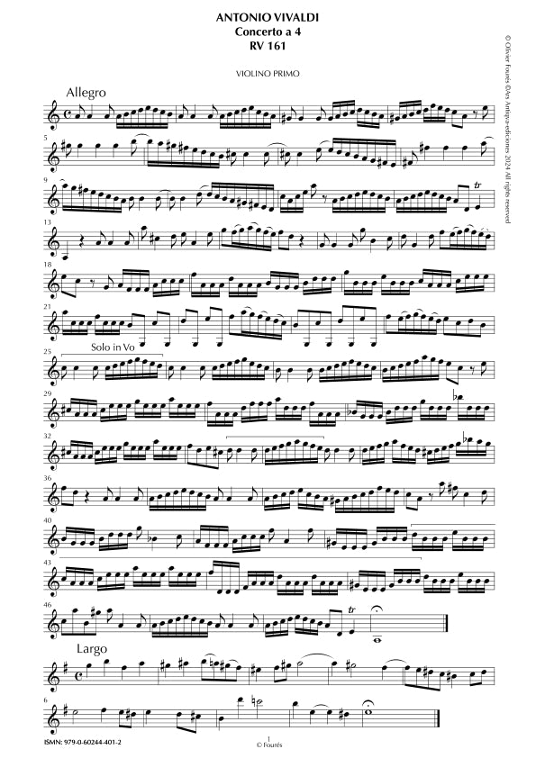 RV 161 Concerto per archi in la minore