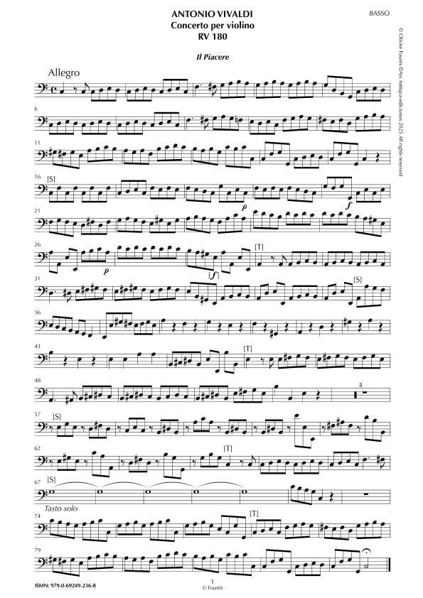 RV 180 Concerto per Violino in Do maggiore -IL PIACERE- "Il Cimento dell´Armonia e dell´Invenzione" opera ottava N.VI