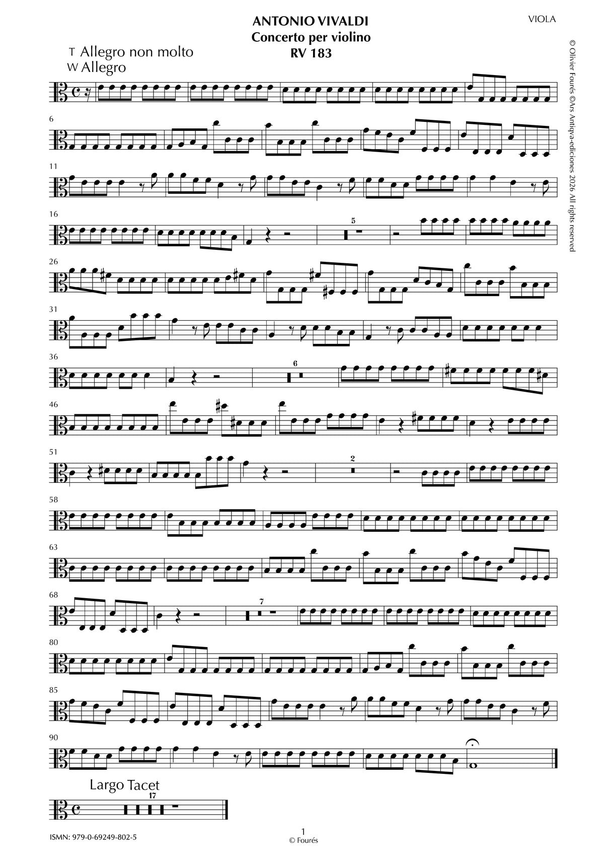 RV 183 Concerto per Violino in Do maggiore