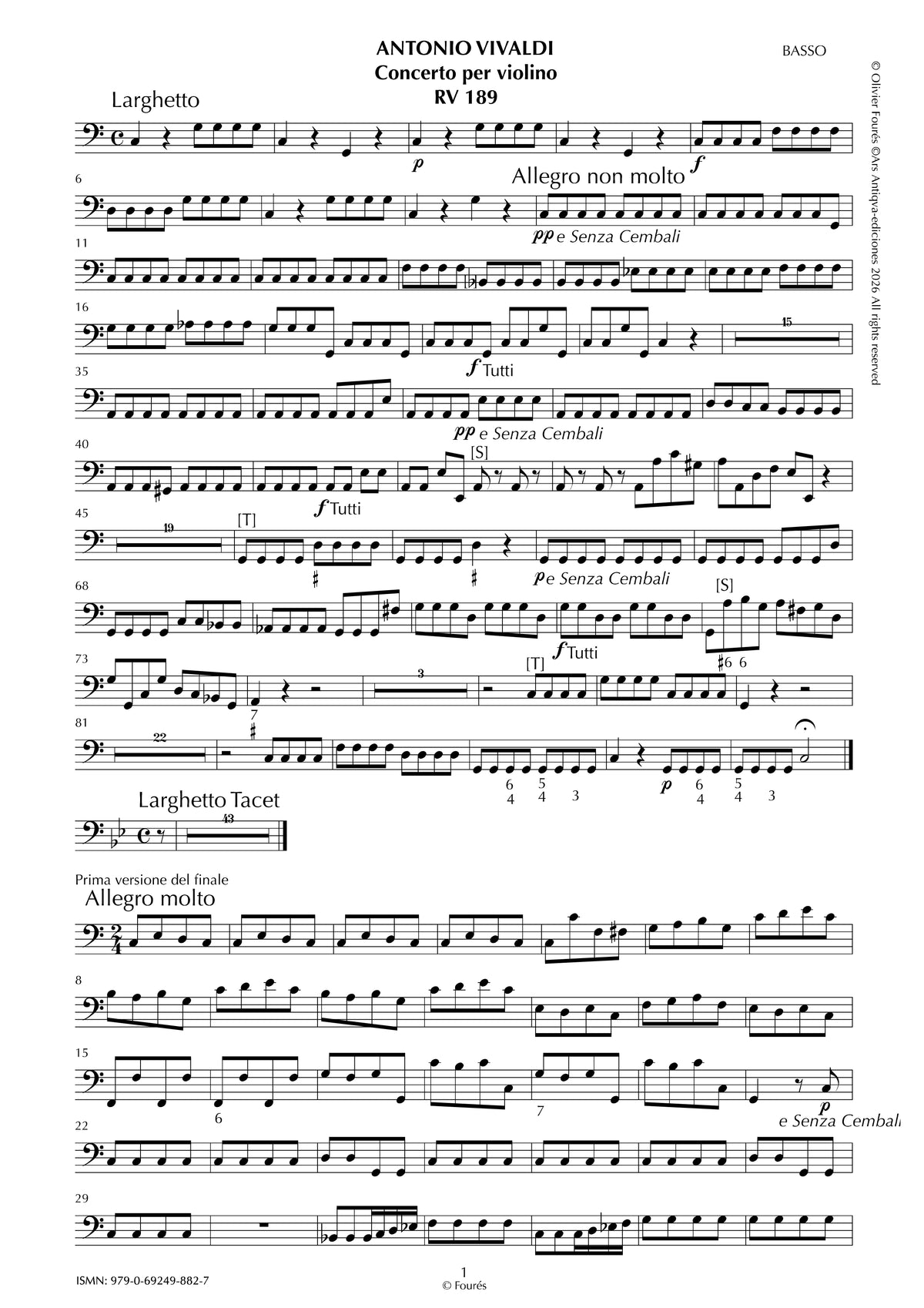 RV 189 Concerto per Violino in Do maggiore