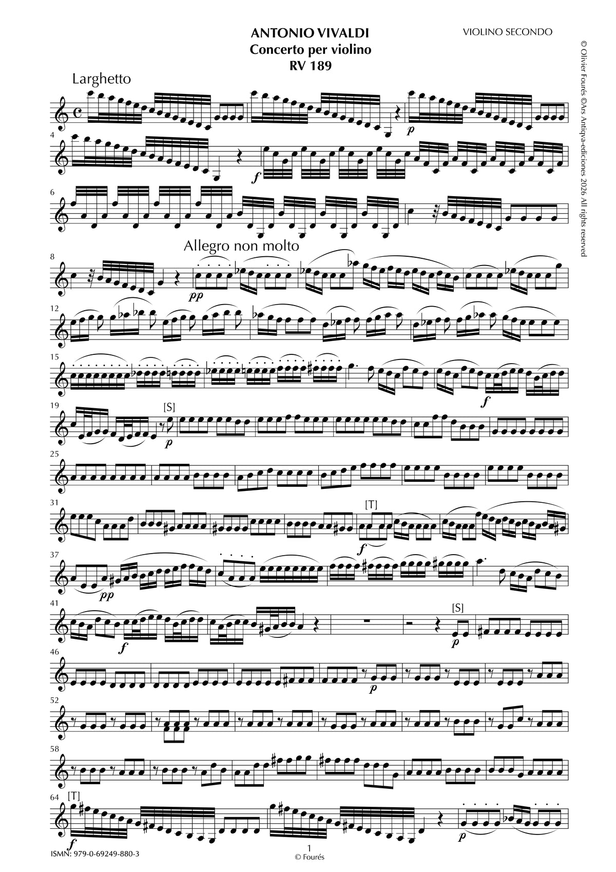 RV 189 Concerto per Violino in Do maggiore