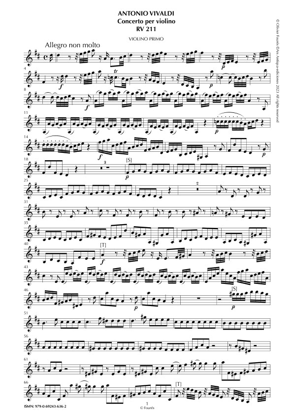 RV 211 Concerto per Violino in Re maggiore