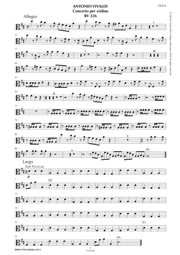 RV 226 Concerto per Violino in Re maggiore
