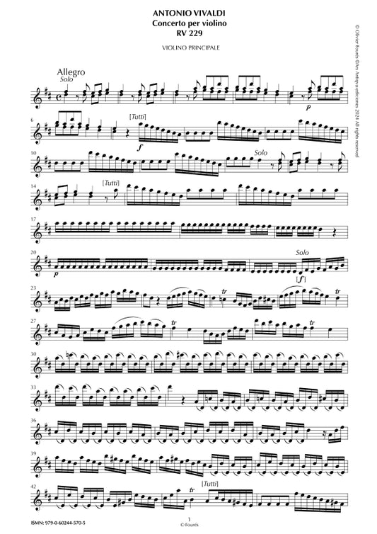 RV 229 Concerto per Violino in Re maggiore "per Anna Maria"