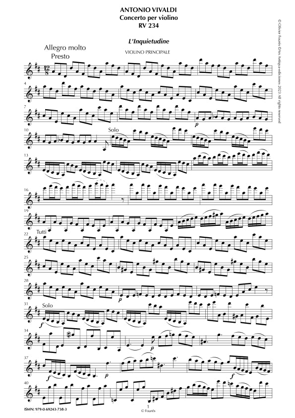 RV 234 Concerto per Violino in Re maggiore - L´INQUIETUDINE-