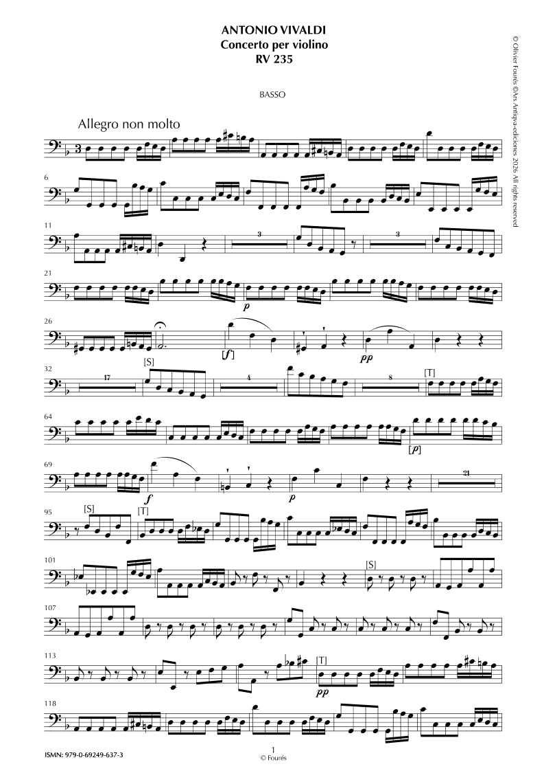 RV 235 Concerto per Violino in re minore