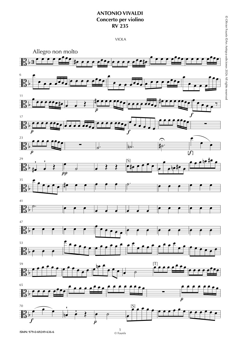 RV 235 Concerto per Violino in re minore