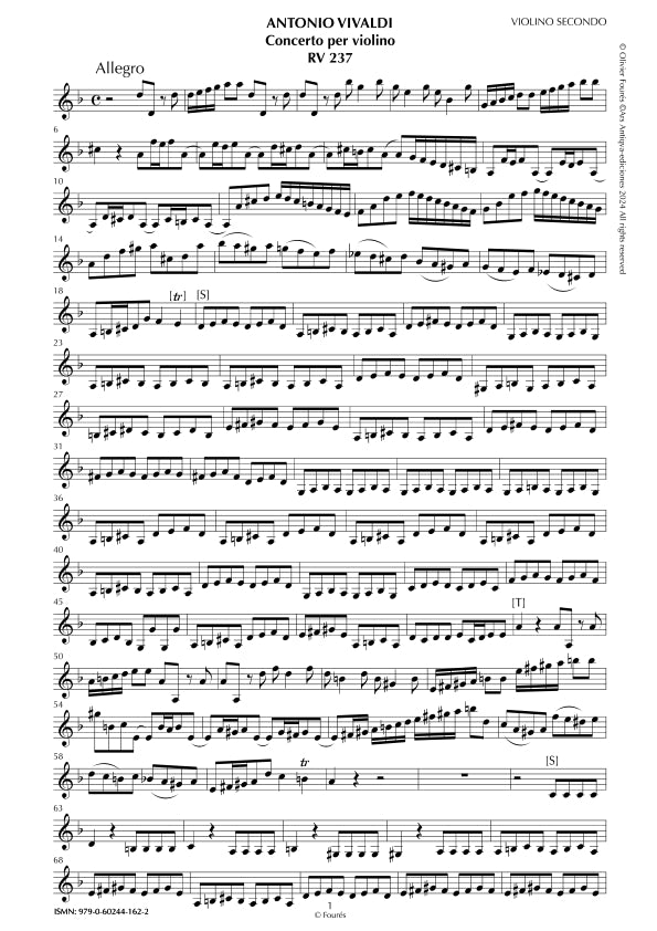 RV 237 Concerto per Violino in re minore
