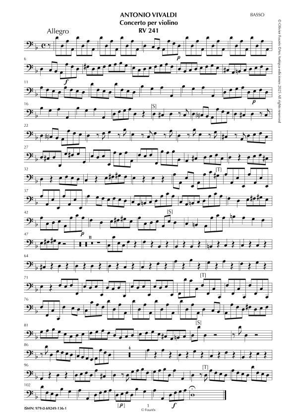 RV 241 Concerto per Violino in re minore