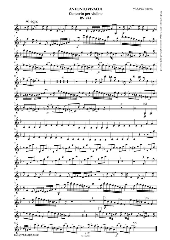 RV 241 Concerto per Violino in re minore