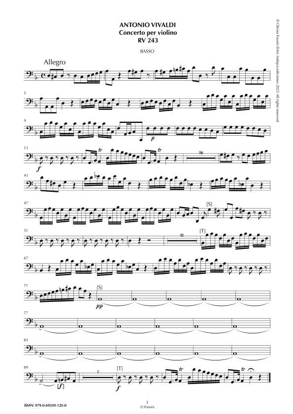 RV 243 Concerto per Violino in re minore - SENZA CANTIN-