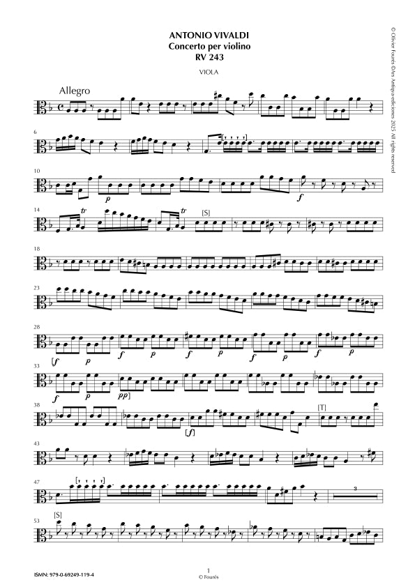 RV 243 Concerto per Violino in re minore - SENZA CANTIN-