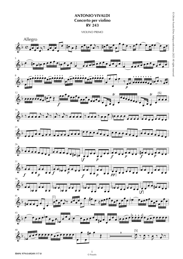 RV 243 Concerto per Violino in re minore - SENZA CANTIN-