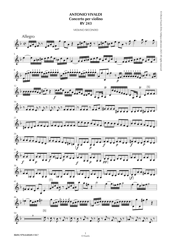 RV 243 Concerto per Violino in re minore - SENZA CANTIN-