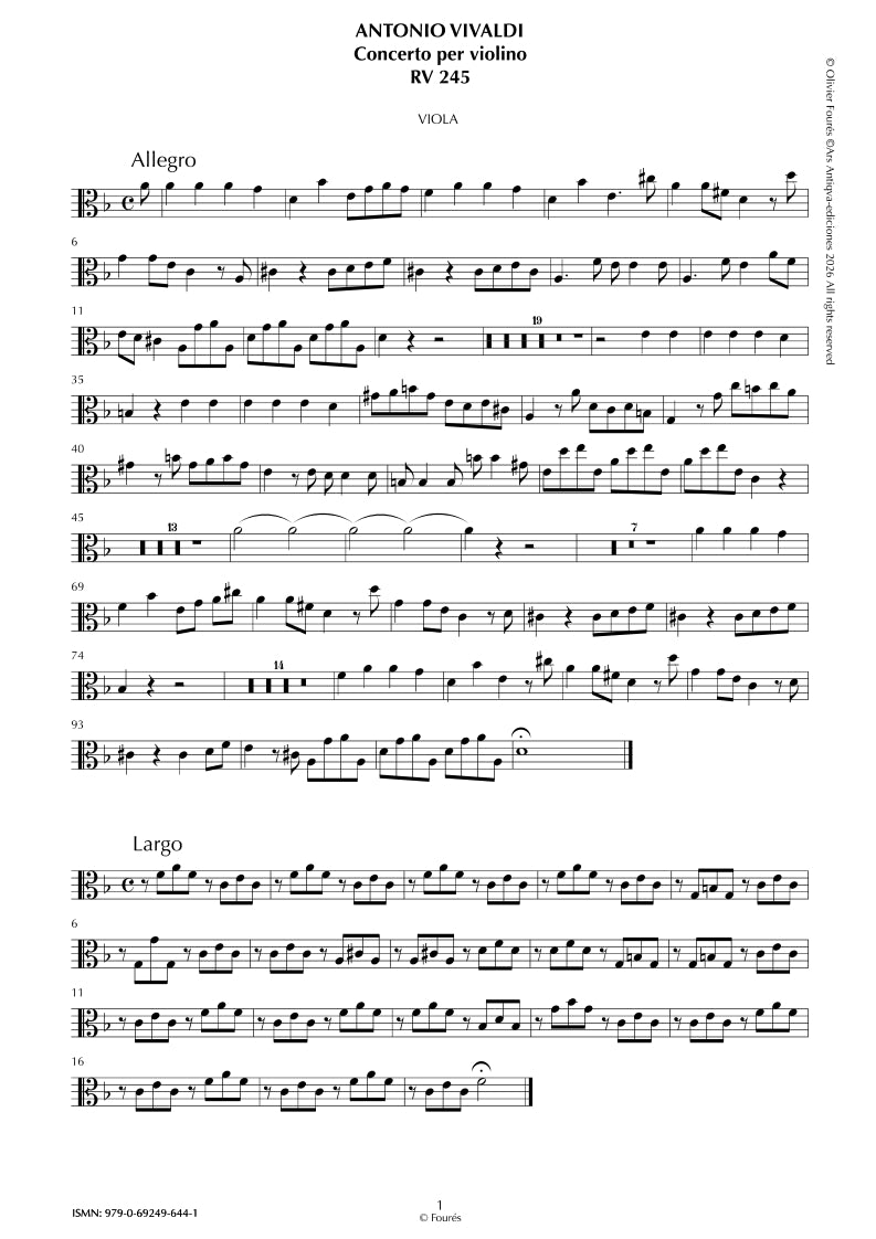 RV 245 Concerto per Violino in re minore