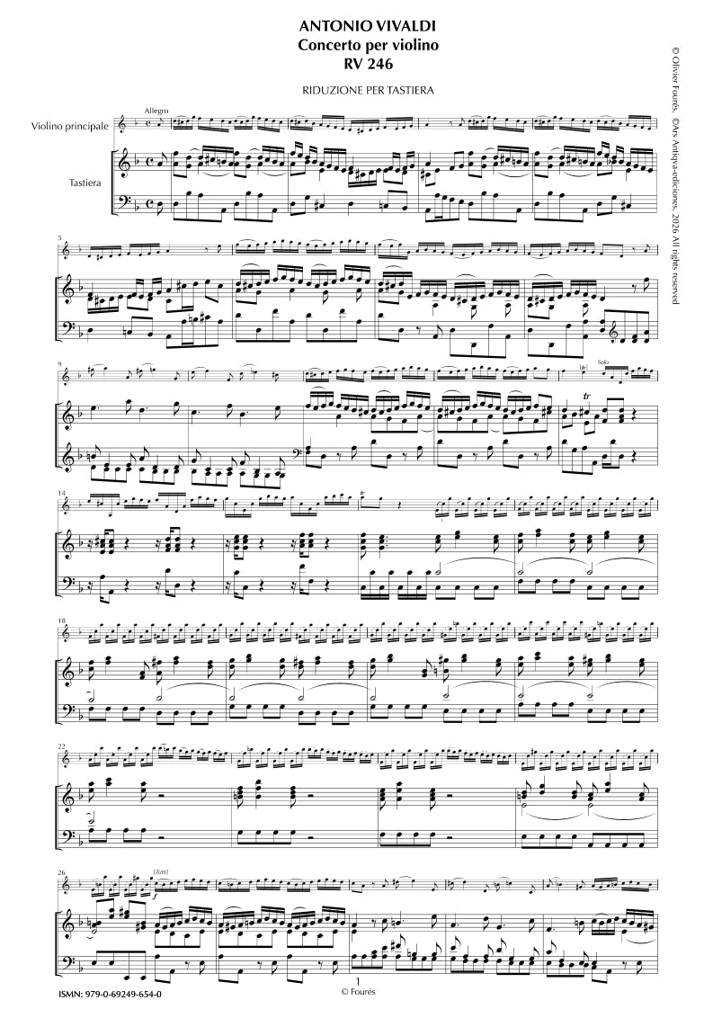 RV 246 Concerto per Violino in re minore