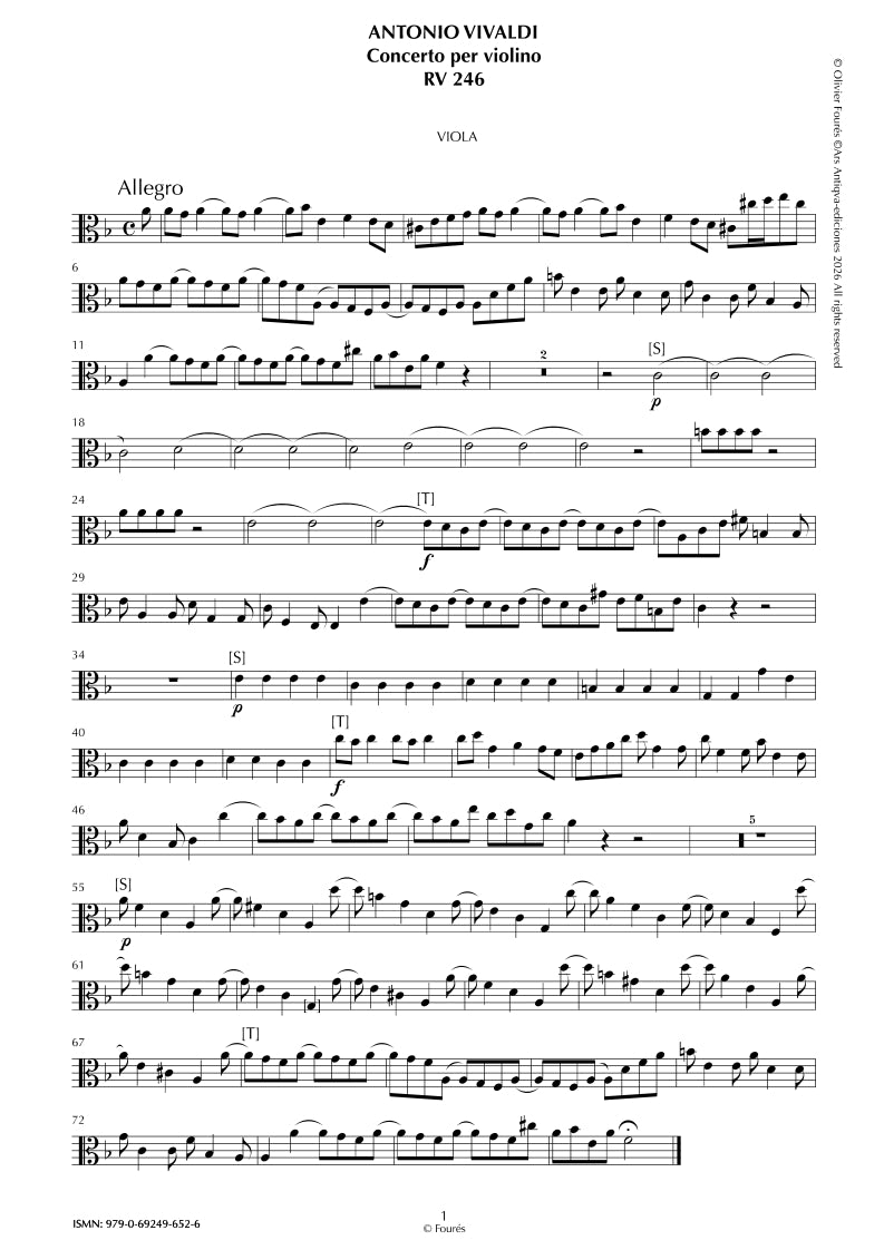 RV 246 Concerto per Violino in re minore