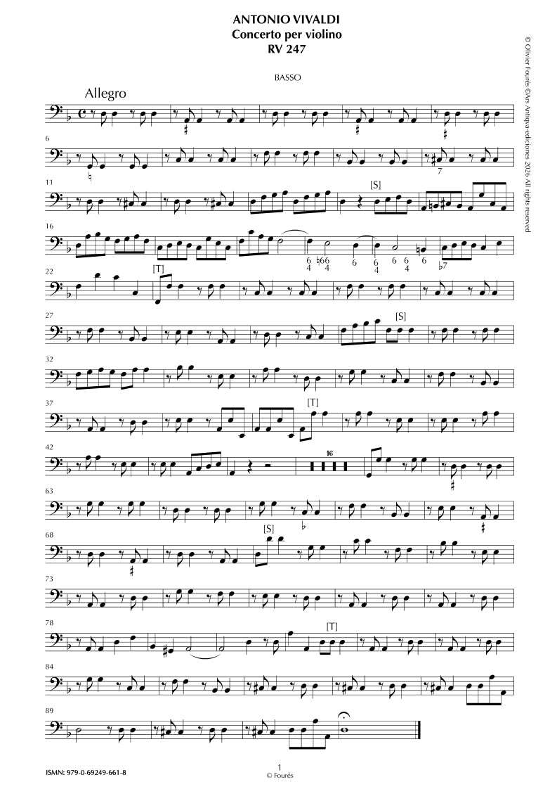 RV 247 Concerto per Violino in re minore