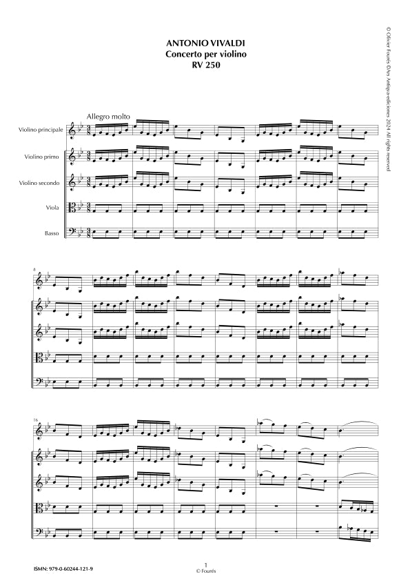 RV 250 Concerto per Violino in Mib maggiore
