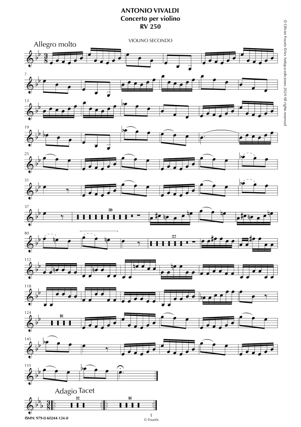 RV 250 Concerto per Violino in Mib maggiore