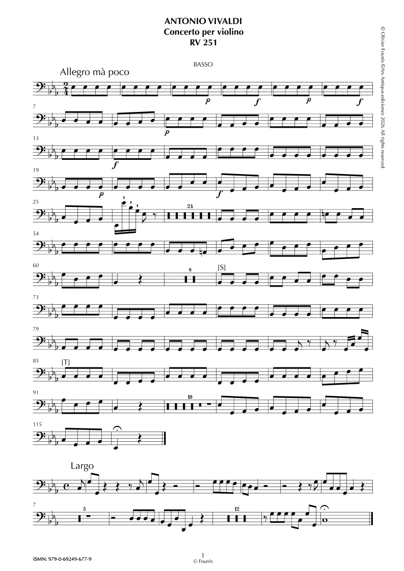 RV 251 Concerto per Violino in Mib maggiore