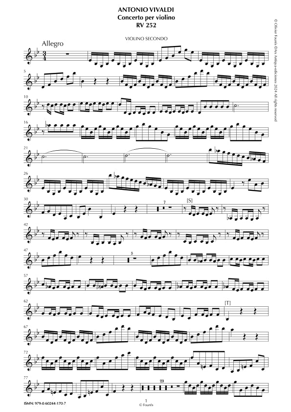 RV 252 Concerto per Violino in Mib maggiore