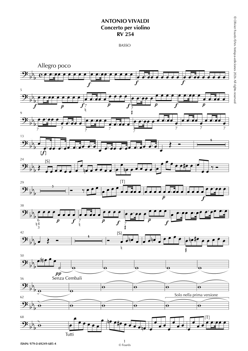 RV 254 Concerto per Violino in Mib maggiore