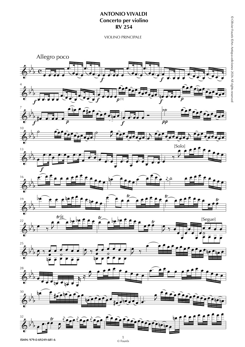 RV 254 Concerto per Violino in Mib maggiore