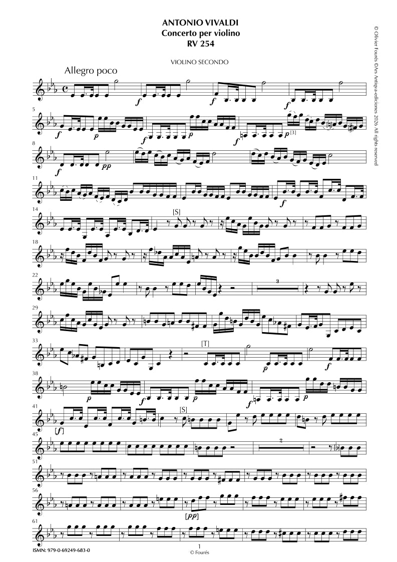 RV 254 Concerto per Violino in Mib maggiore