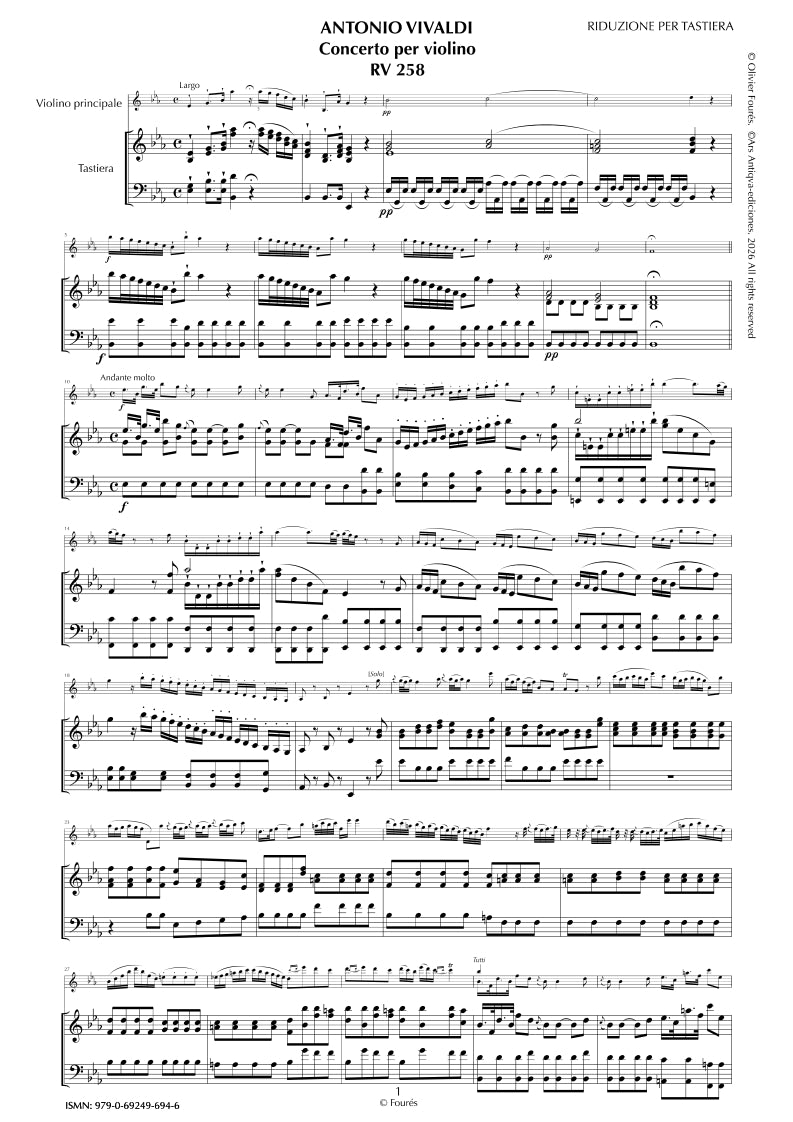 RV 258 Concerto per Violino in Mib maggiore