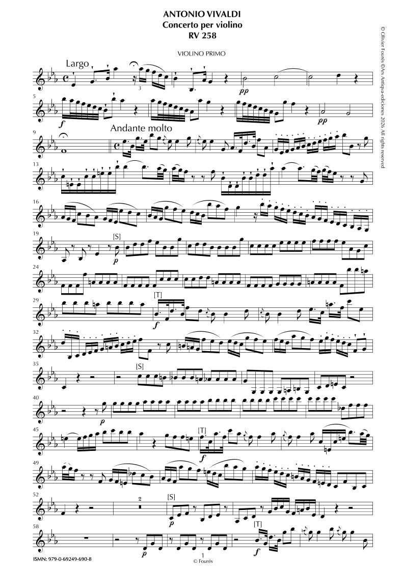RV 258 Concerto per Violino in Mib maggiore