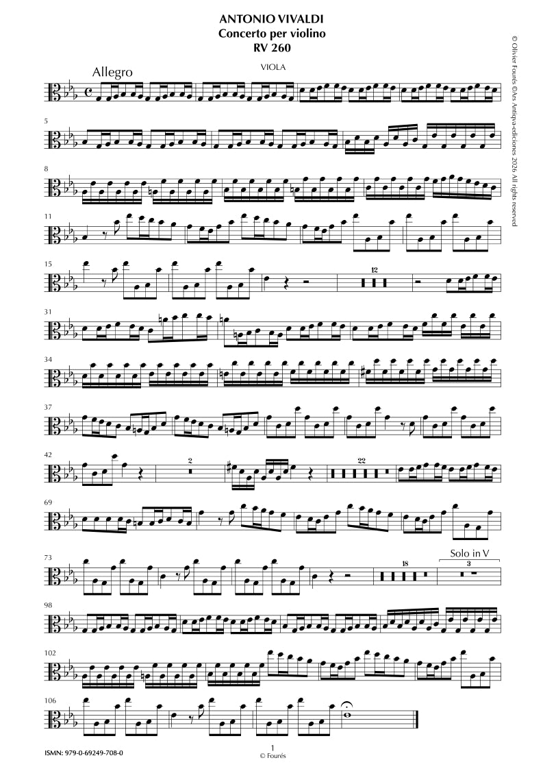 RV 260 Concerto per Violino in Mib maggiore per Anna Maria