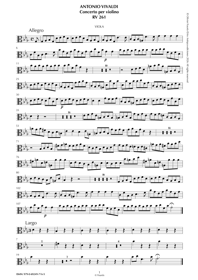 RV 261 Concerto per Violino in Mib maggiore per Anna Maria