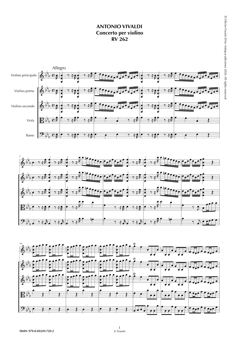 RV 262 Concerto per Violino in Mib maggiore