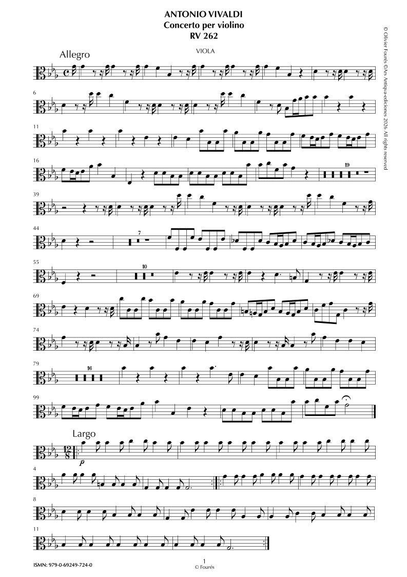 RV 262 Concerto per Violino in Mib maggiore