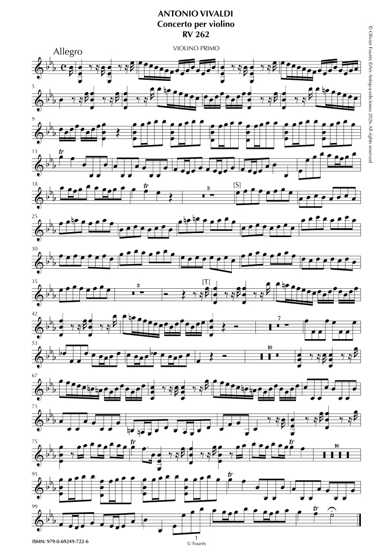 RV 262 Concerto per Violino in Mib maggiore