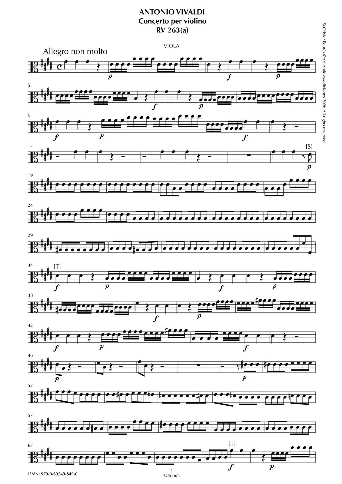 RV 263 Concerto per Violino in Mi maggiore -La Cetra- opera nona n.IV
