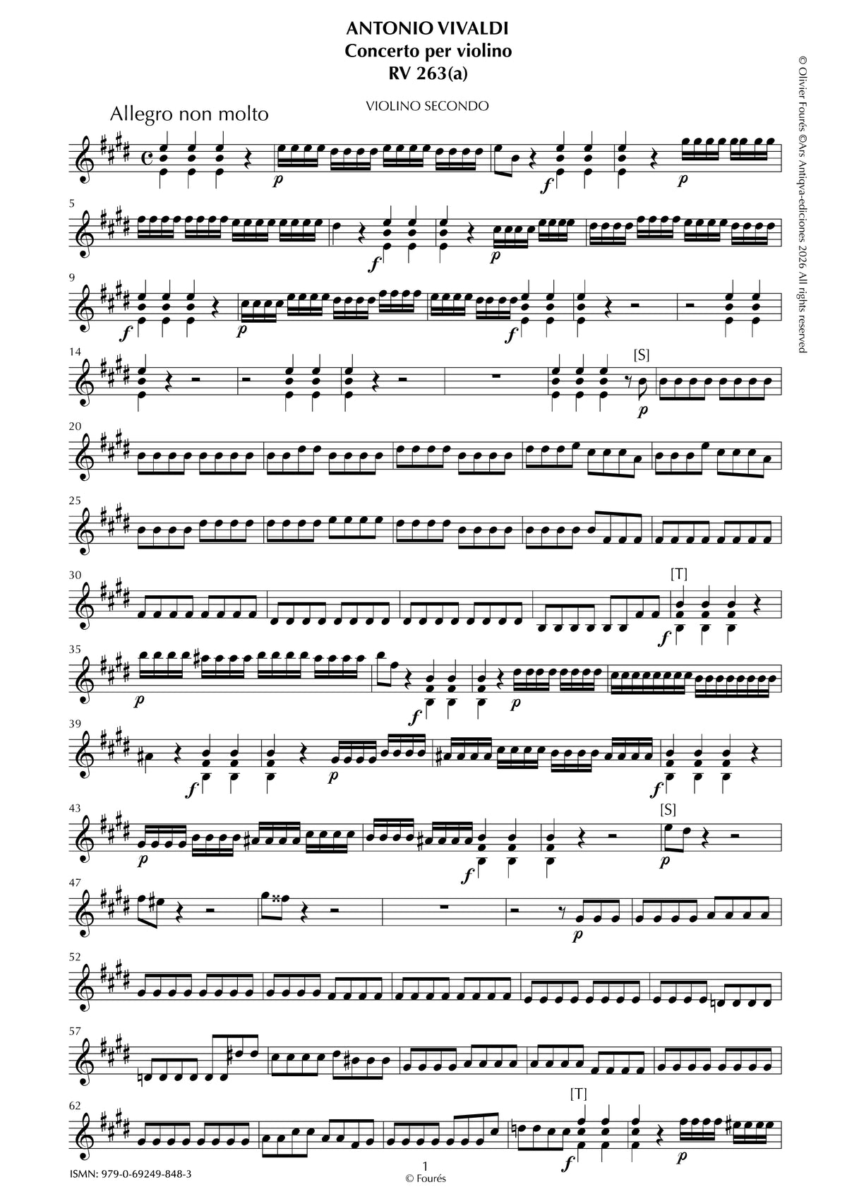 RV 263 Concerto per Violino in Mi maggiore -La Cetra- opera nona n.IV