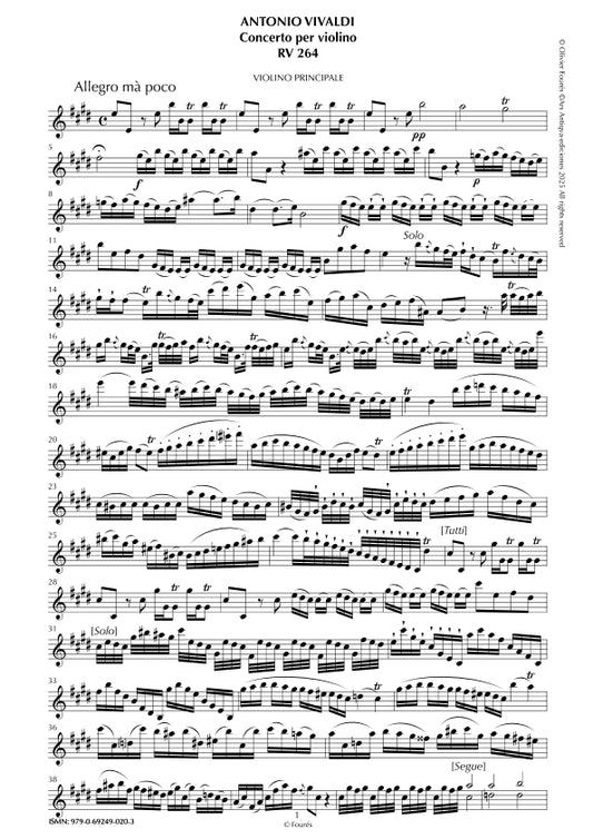 RV 264 Concerto per Violino in Mi maggiore