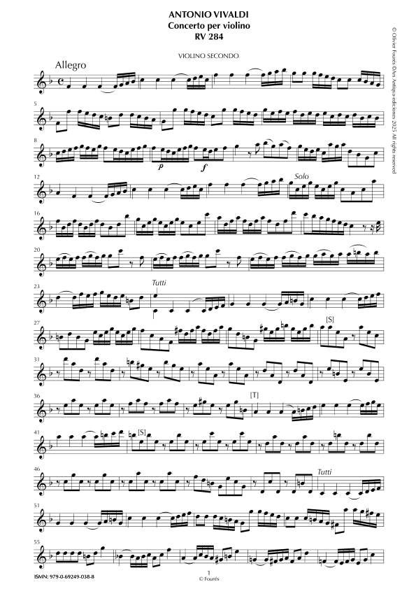 RV 284 Concerto per Violino in Fa maggiore "La Stravaganza" opera quarta N.IX