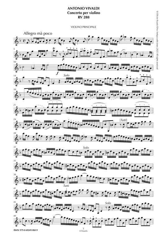 RV 288 Concerto per Violino in Fa maggiore