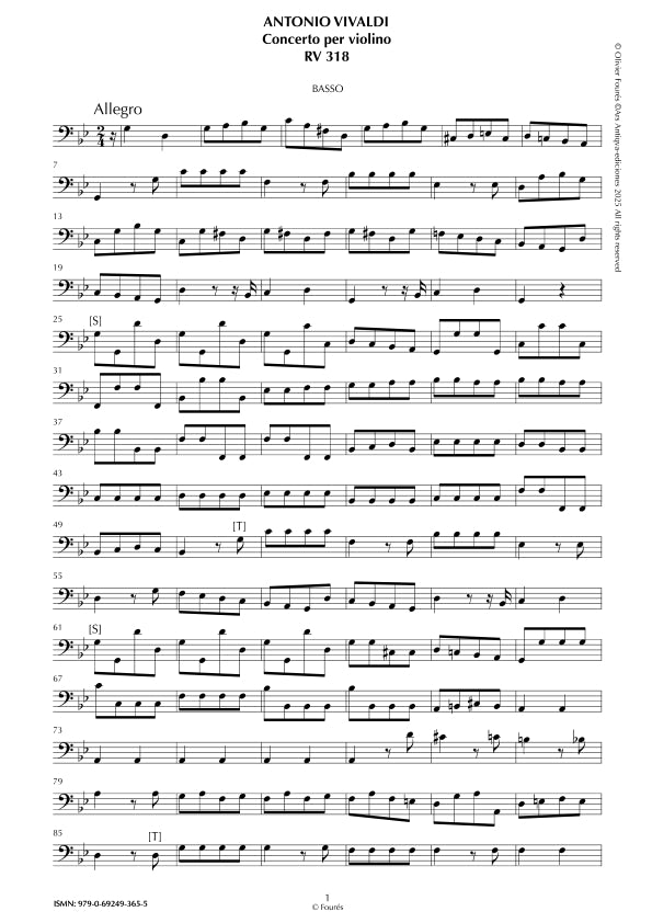 RV 318 Concerto per Violino in sol minore opera sesta n.III