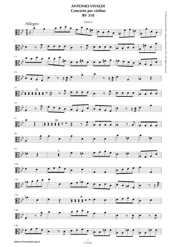 RV 318 Concerto per Violino in sol minore opera sesta n.III