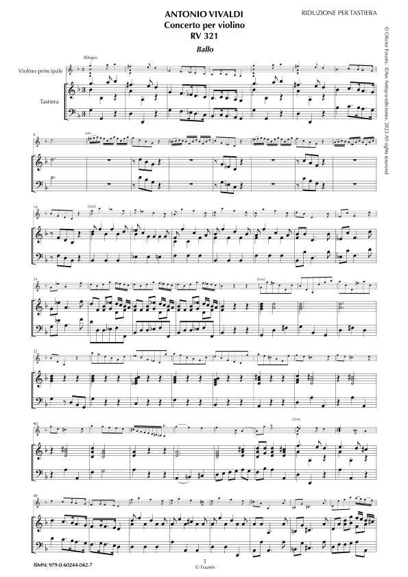 RV 321 Concerto per Violino in sol minore -BALLO-