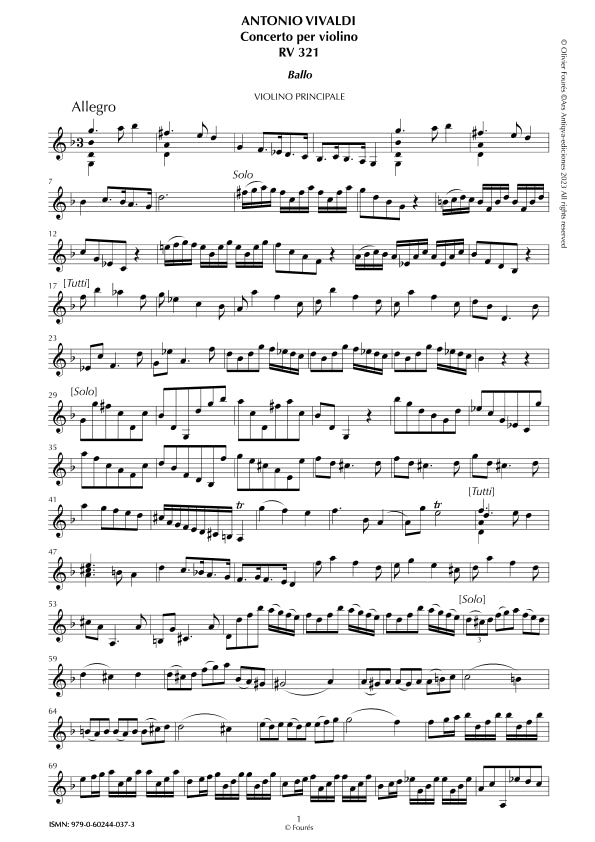RV 321 Concerto per Violino in sol minore -BALLO-